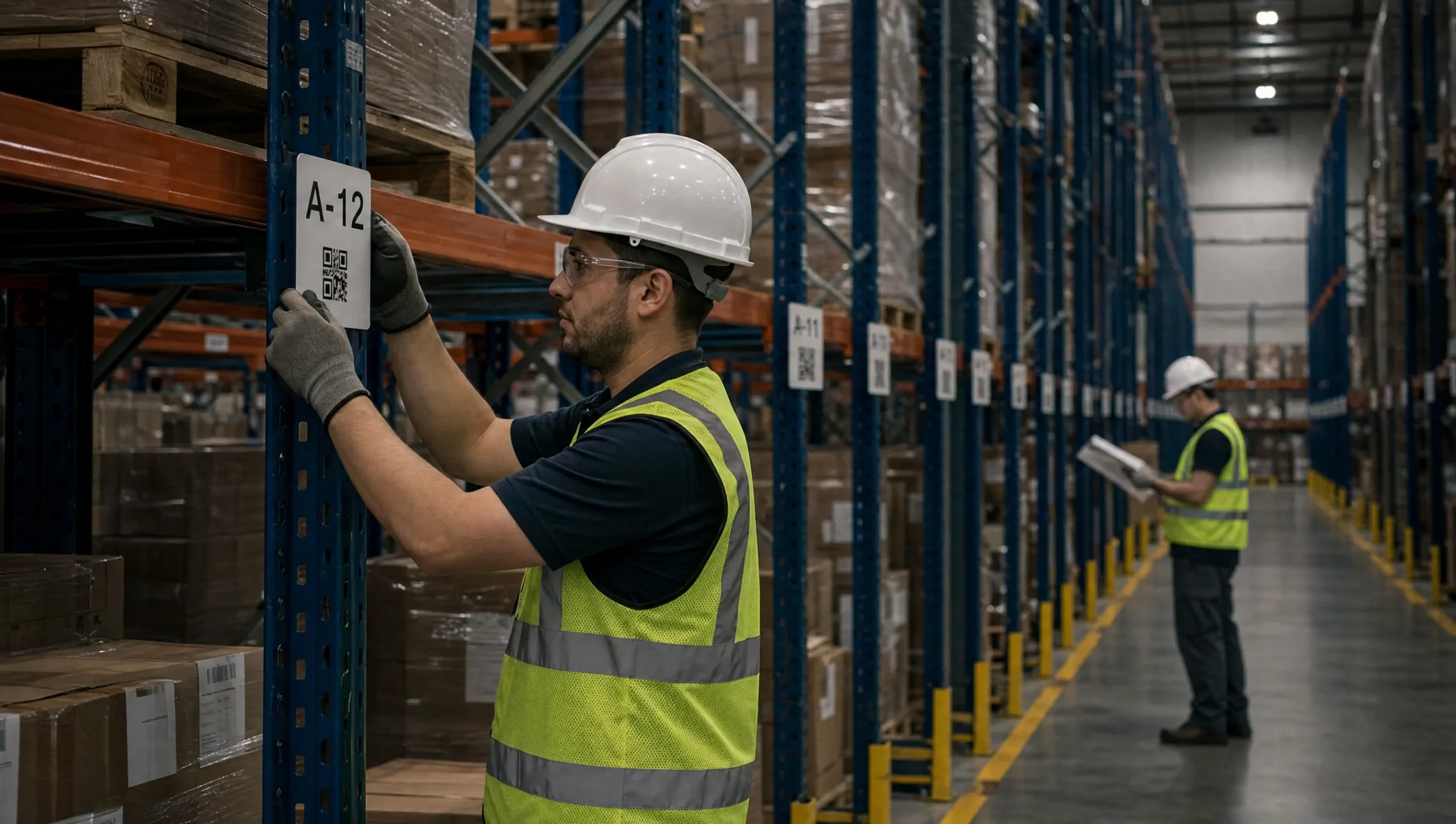 3PL warehouse interior showing standardized layout, signage and labeling consistent with multi-site operations.